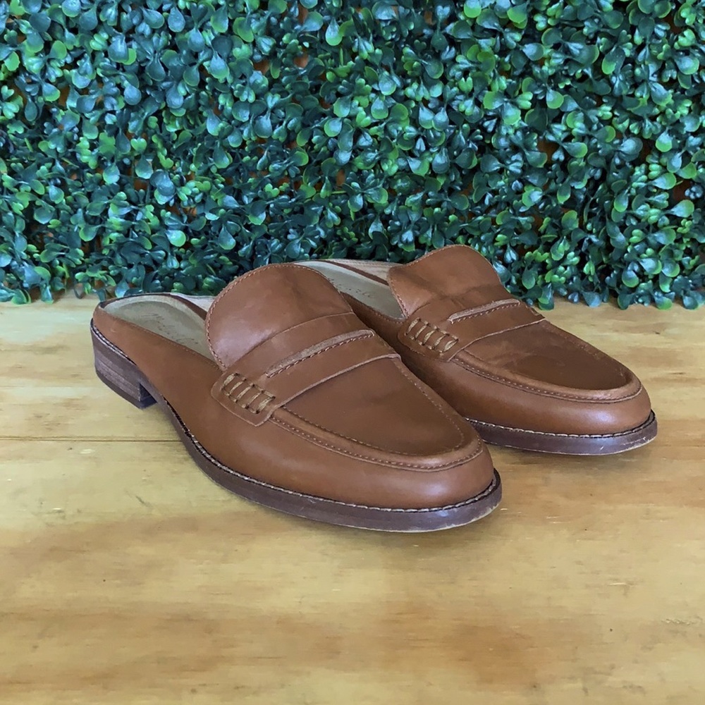 Madewell Leather Mule Slides | Size 9 | Cognac